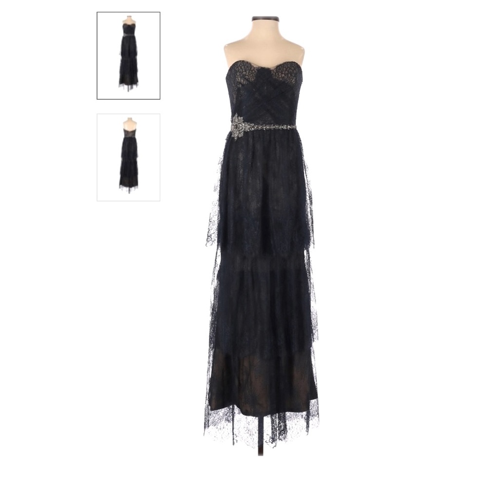 Marchesa Notte black lace strapless gown - size 2, excellent condition